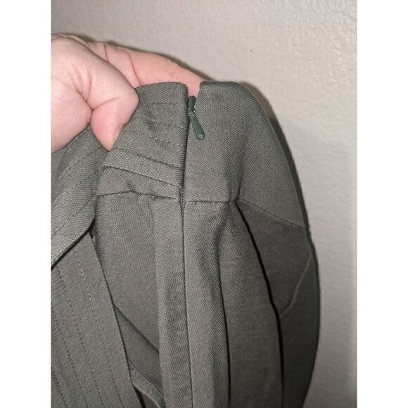 Womens Leith 2X Green Utility Pants High Waist Belt Ankle Length - Picture 14 of 16